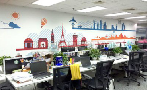 古丈教你设计办公室墙绘的方法。