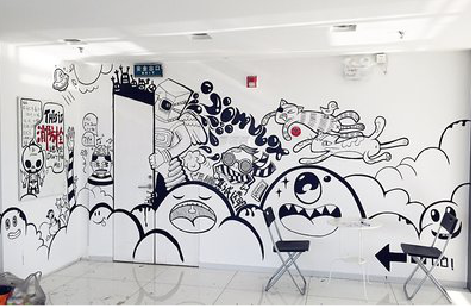 古丈手绘墙并非传统涂鸦。